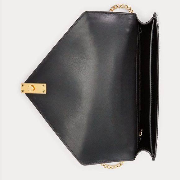 $598 Polo ID Croc-Embossed Envelope Chain Bag NWT - Picture 2 of 10